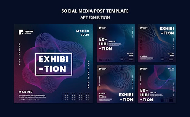 美術展ソーシャルメディア投稿テンプレート