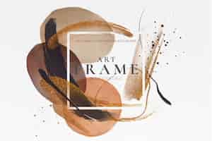 Free PSD art frame with painted brush strokes