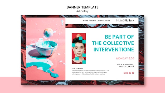 Free PSD art gallery banner template