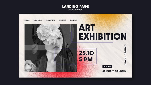 art gallery and exhibition landing page template