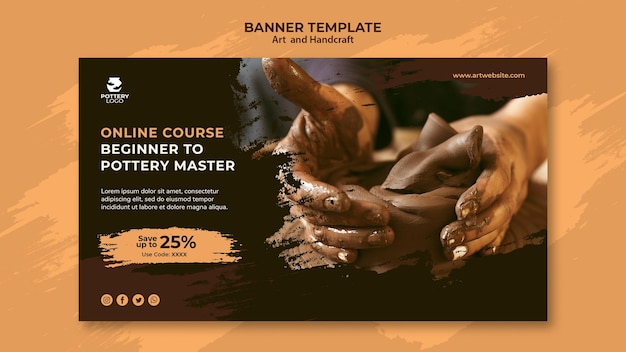 Free PSD art and hand craft banner template