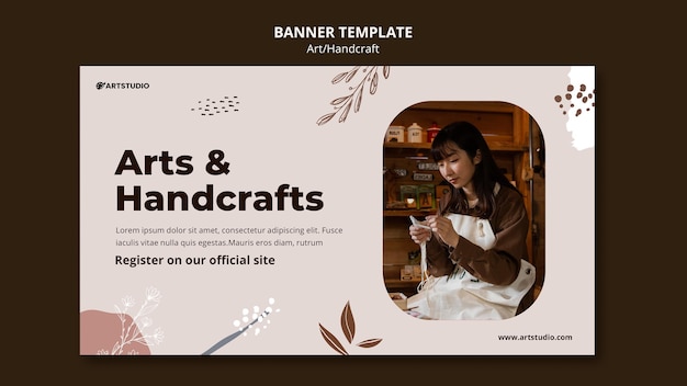 Free PSD art and handcraft banner template