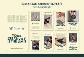 Free PSD art and handcraft instagram stories design template