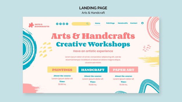 art and handcraft landing page