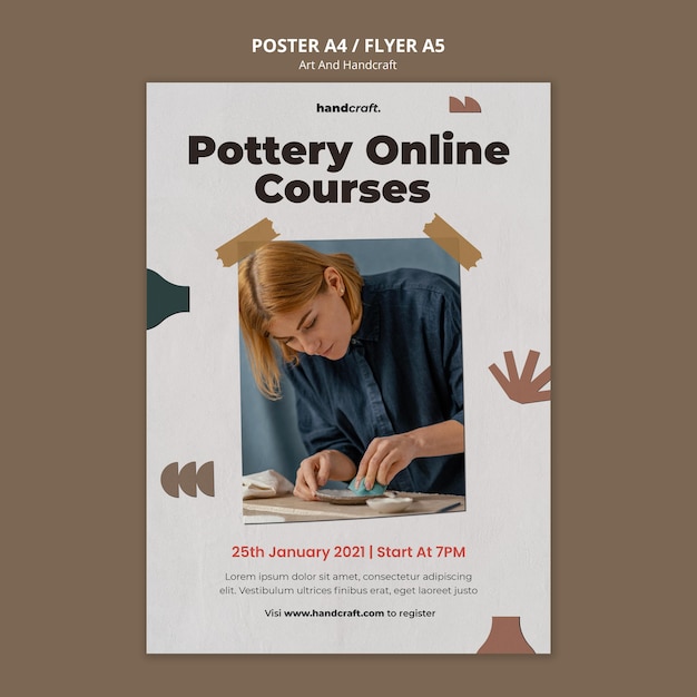 Free PSD art and handcraft poster template