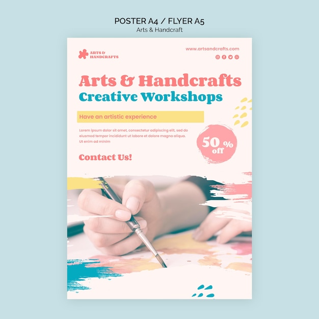 Free PSD art and handcraft poster template