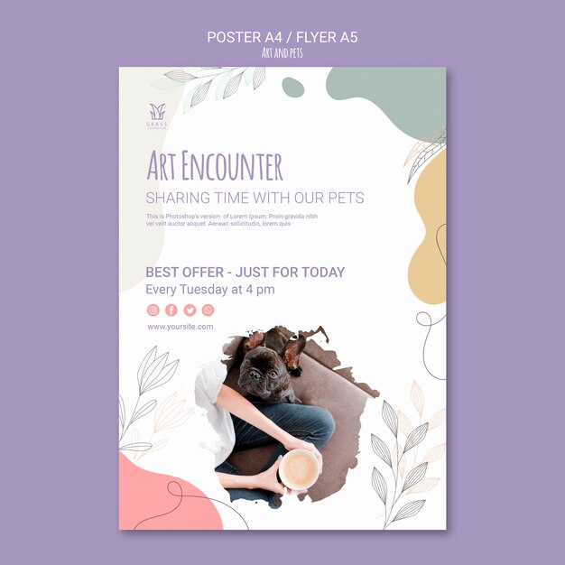 Art and pet poster template