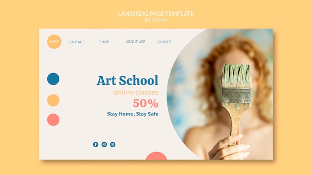 アートスクールのランディングページテンプレート