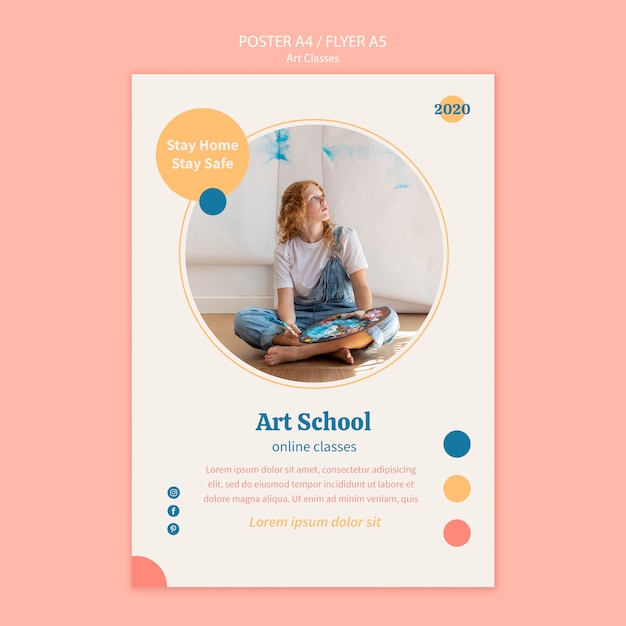 Modello di poster della scuola d'arte