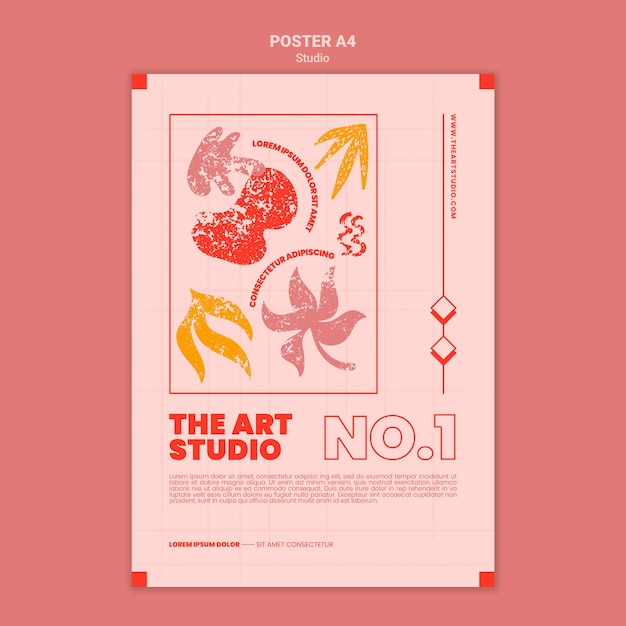 Free PSD the art studio print template