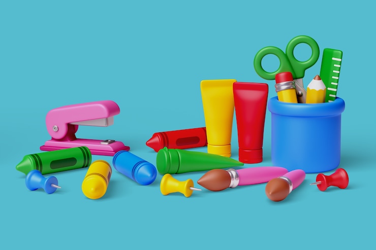 無料PSD アート用品の静物背景