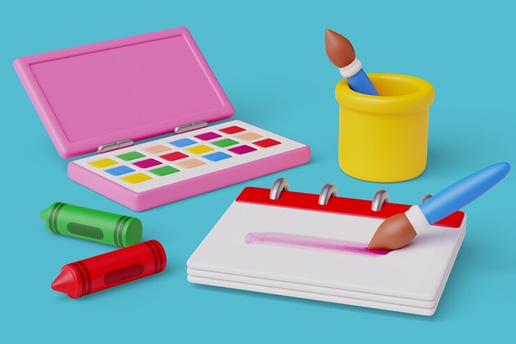 मुफ़्त PSD art supplies still life background