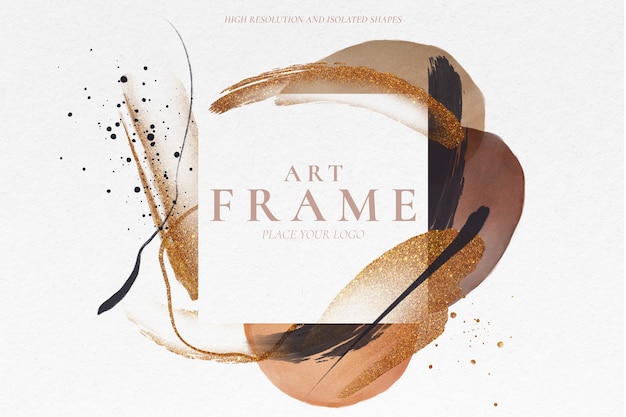 Artistic frame with elegant painted shapes