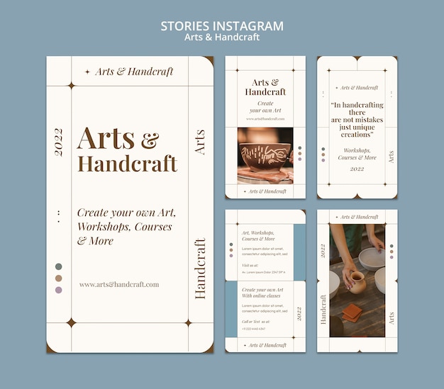 Бесплатный PSD Искусство и ремесла instagram дизайн шаблона историй
