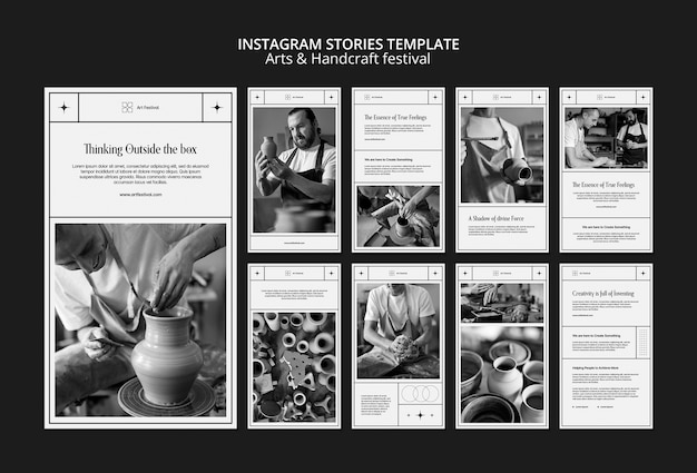 無料PSD 芸術と手工芸のインスタグラムストーリー