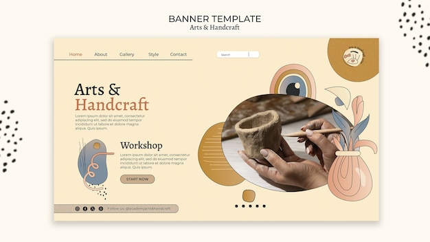 無料PSD 芸術と手工芸のテンプレートデザイン