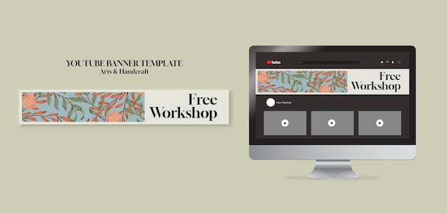 無料PSD アート & ハンドクラフト youtube バナー