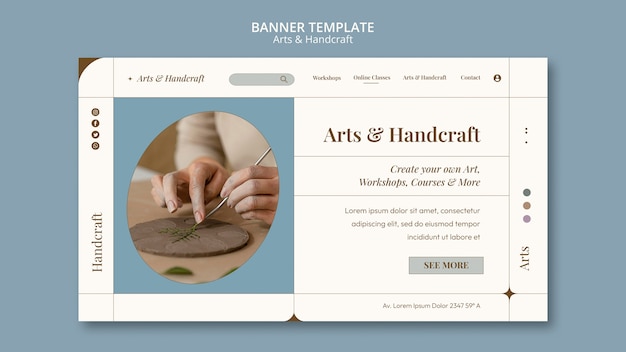 Free PSD arts and crafts banner template design