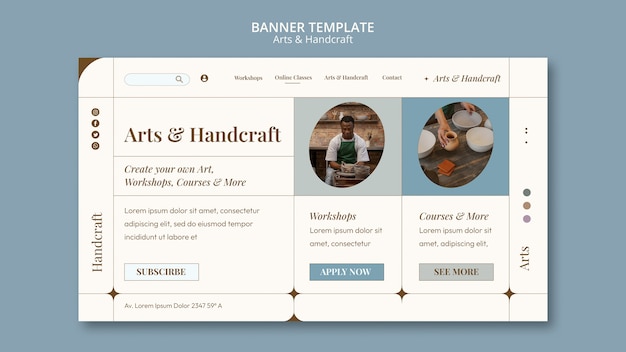 Free PSD arts and crafts banner template design