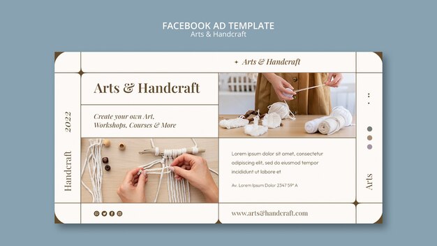 Free PSD arts and crafts facebook ad template design