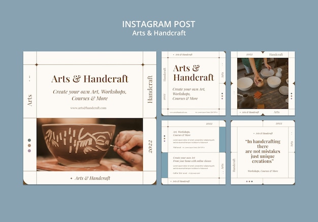 Arts and crafts instagram post template design