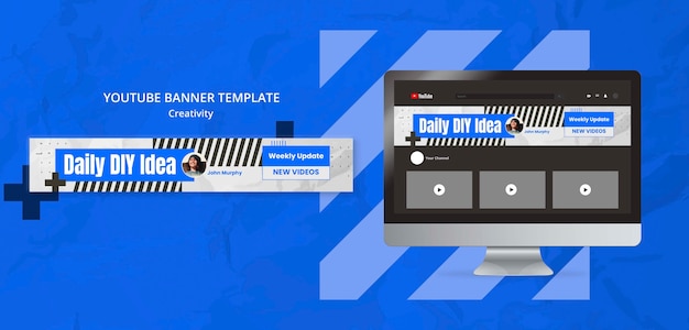 Free PSD arts and crafts youtube banner template