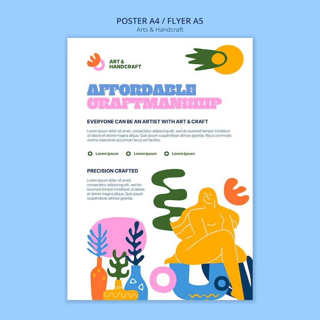 PSD gratuito modello di poster per eventi artistici e artigianali