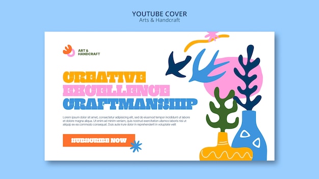 Free PSD arts and handcraft event youtube cover