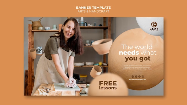 Arts and handcraft horizontal banner template
