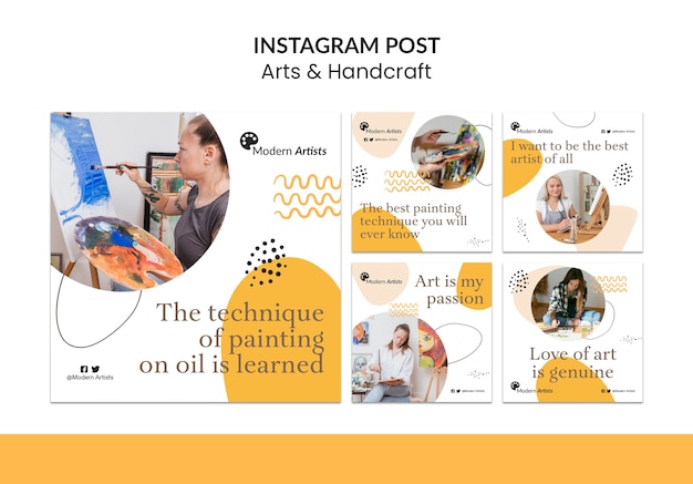 Free PSD arts and handcraft instagram posts