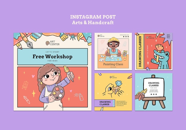 Free PSD arts and handcraft instagram posts