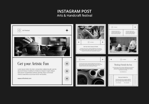 Free PSD arts and handcraft instagram posts