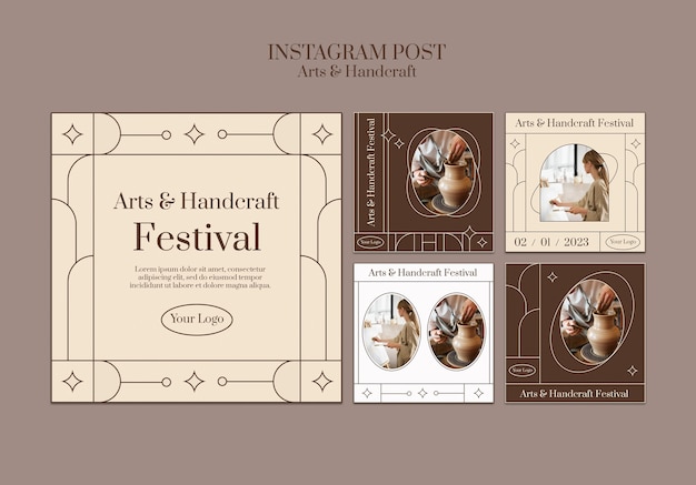 Free PSD arts and handcraft instagram posts