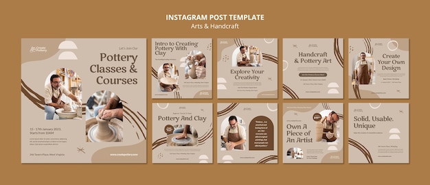 Free PSD arts and handcraft instagram posts