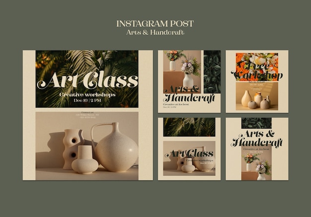 Free PSD arts and handcraft instagram posts