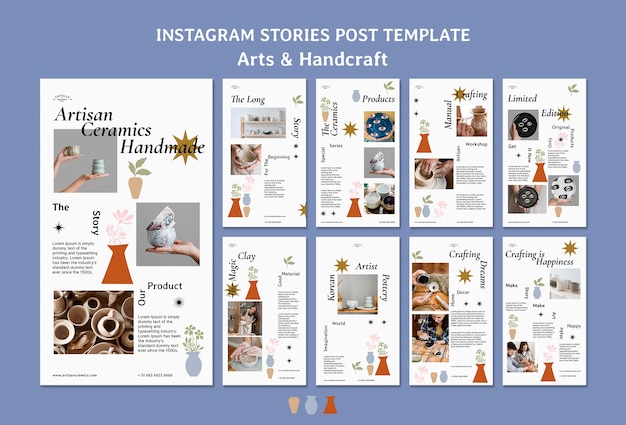 Free PSD arts and handcraft instagram stories