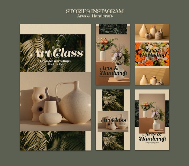 Free PSD arts and handcraft instagram stories
