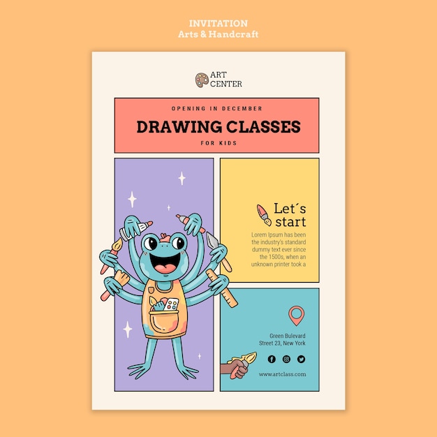 Arts and handcraft invitation template