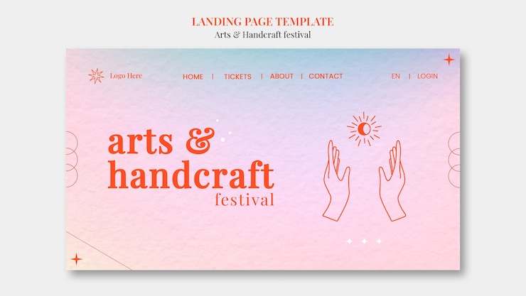 मुफ़्त PSD arts and handcraft landing page template