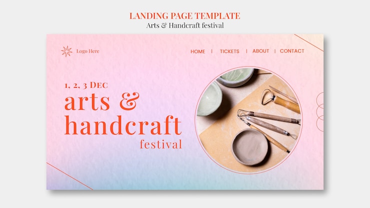 मुफ़्त PSD arts and handcraft landing page template
