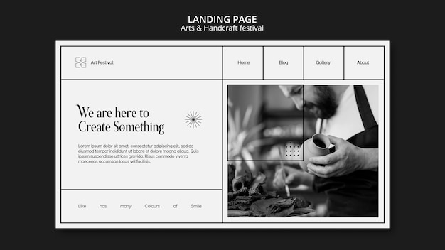 Free PSD arts and handcraft landing page template