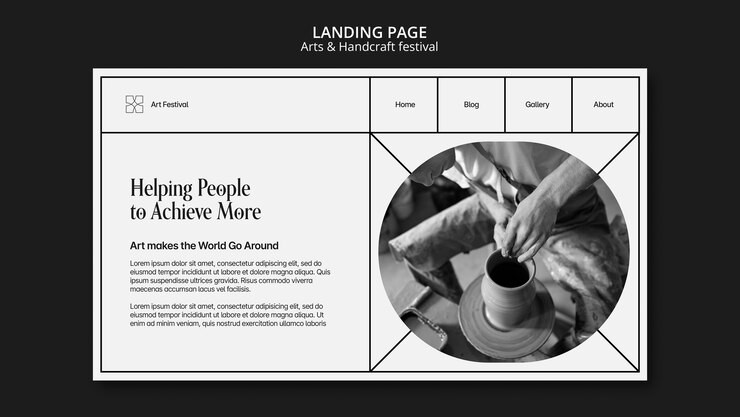 Free PSD arts and handcraft landing page template