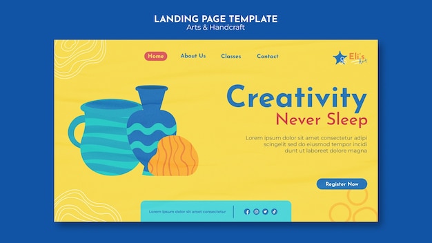 Arts and handcraft landing page template