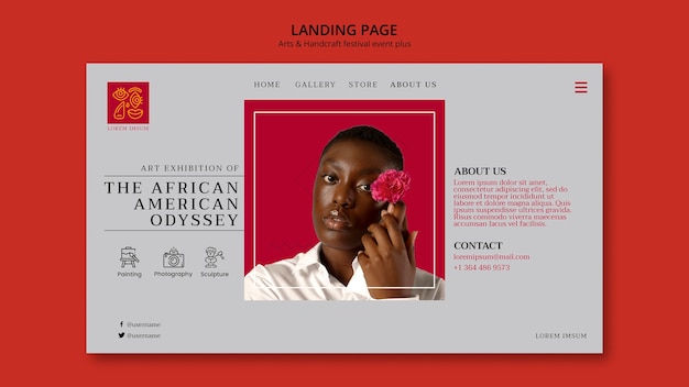 Free PSD arts and handcraft landing page template