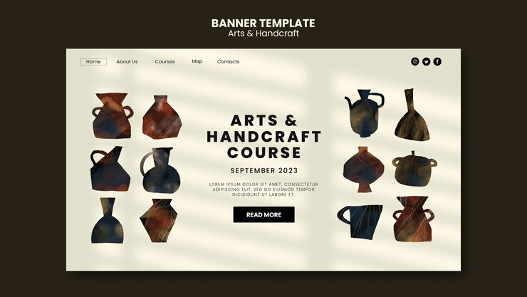 Free PSD arts and handcraft landing page template
