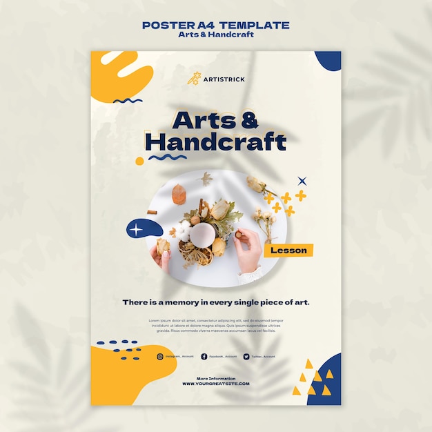 Free PSD arts and handcraft poster design template