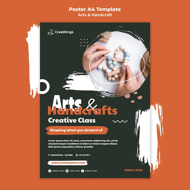 Free PSD arts and handcraft poster template