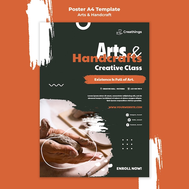 Free PSD arts and handcraft poster template