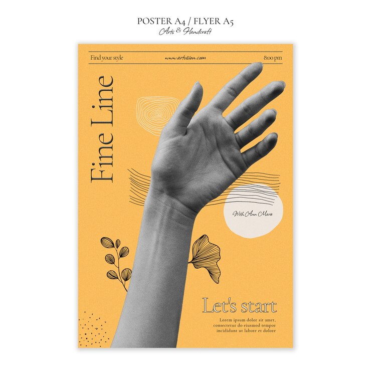 無料PSD アートと手工芸品のポスターテンプレート