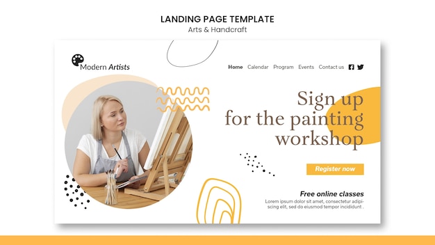 Free PSD arts and handcraft web template